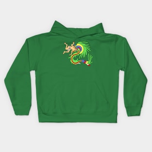 Quetzalcoatl, Aztec god devouring a man Kids Hoodie